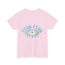 Load image into Gallery viewer, Unisex Tee with Greek Evil Eye Design
