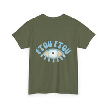 Load image into Gallery viewer, Unisex Tee with Greek Evil Eye Design
