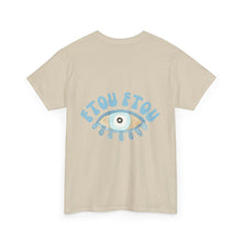 Load image into Gallery viewer, Unisex Tee with Greek Evil Eye Design
