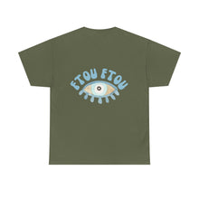 Load image into Gallery viewer, Unisex Tee with Greek Evil Eye Design
