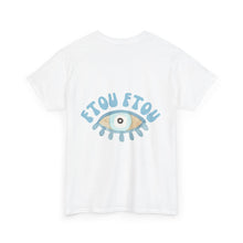 Load image into Gallery viewer, Unisex Tee with Greek Evil Eye Design

